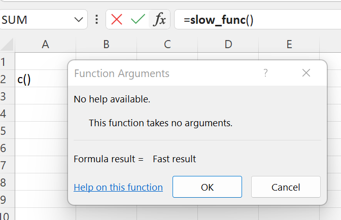 Function in Excel Function Wizard