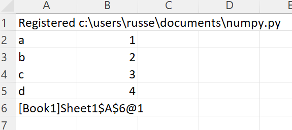 Create numpy array from Excel