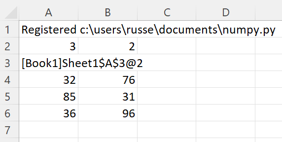 View a cached PyObject in Excel