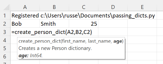 Create Person from Excel