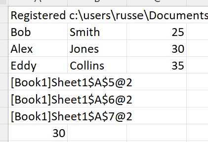 Result of function call expecting a list of PyObjects in Excel