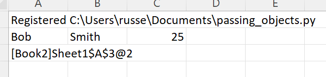 A cache handle in Excel