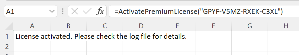 Activate with key in Excel