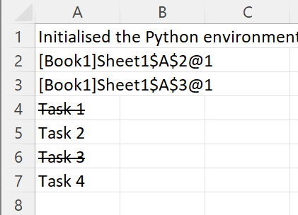 Task management working with xlSlim and Python.