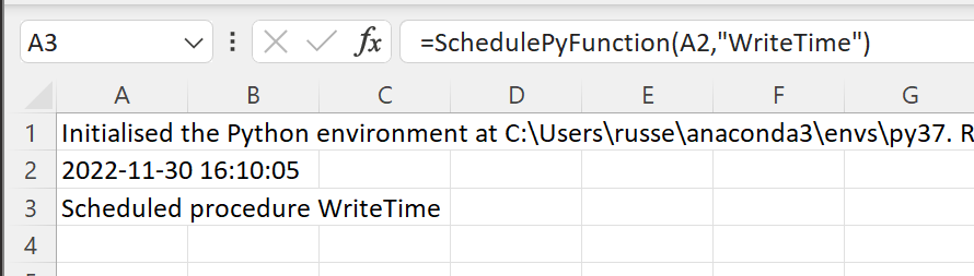 Python function scheduled