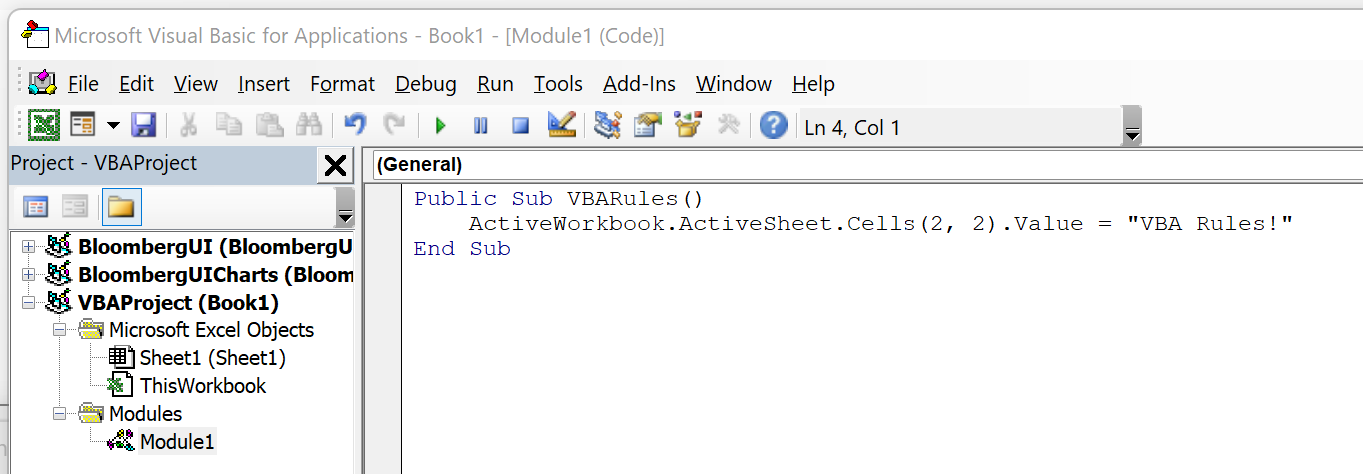 VBA function to set cell value